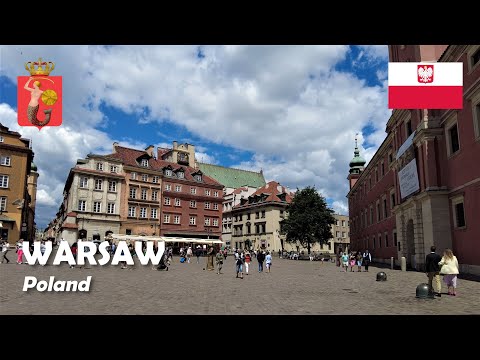 Warsaw, Poland. Walk at the Old Town. 4K