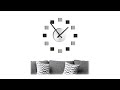 Horloge murale DIY moderne Noir - Gris - Argenté - Métal - Matière plastique - 110 x 110 x 4 cm