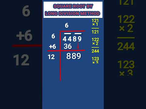 SQUARE ROOT By LONG DIVISION METHOD ( Of number 4489)