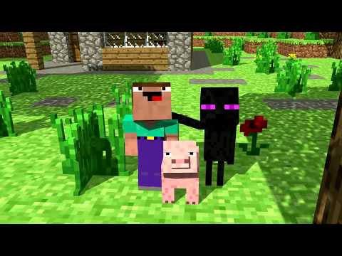 NOOB AND ENDERMAN LIFE  - Two Babies -  Minecraft Animation