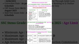 SSC Stenographer Grade C / D Recruitment 2025 #shorts #shortsfeed #tinytechpath #careershorts