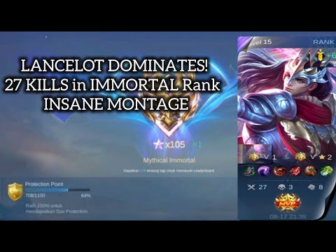 "27 KILLS LANCELOT DOMINATION 🔥 | Immortal Rank Savage Gameplay | MLBB"