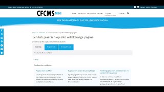 Een tab plaatsen op elke willekeurige pagina in CFCMSMINI