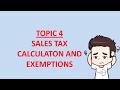 Sales Tax 2018 Threshold and Exemption