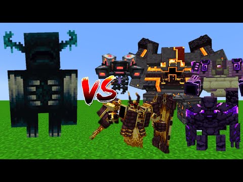 Warden Vs L_Ender's Cataclysm Bosses - Minecraft Mob Battle