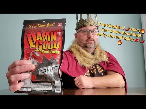 The King👑 of🌶 Spicy🔥 Eats Damn Good Beef Jerky Hot and Spicy 🥩🌶🔥
