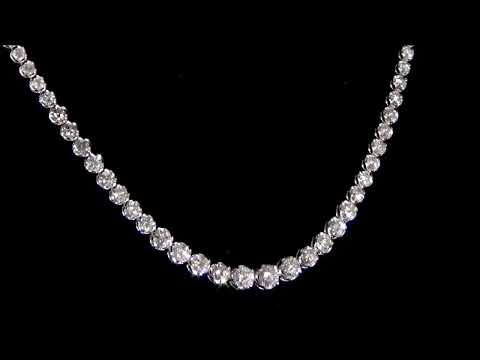 18K WHITE GOLD 10.00CT TDW DIAMOND TENNIS NECKLACE. Ref. 124 1218