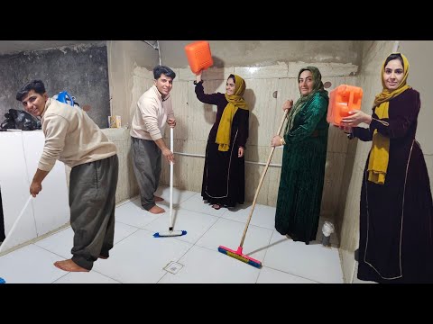 Nearing the end of Hussein and Fereshteh new home: Building a romantic dream home in one lovely day🏠