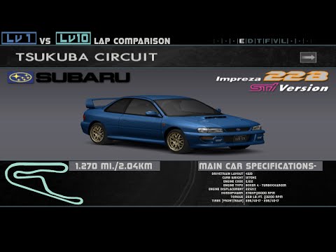 Enthusia Tsukuba Lv1 Vs Lv10- Subaru Impreza 22B-STi Version