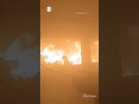 5-year-old walks through flames after Israeli airstrike hits Gaza school-turned-shelter #shorts