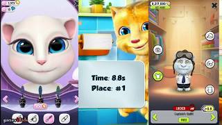 Talking Angela Tom Ginger - 3 split screen gameplay