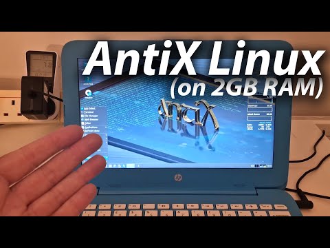 AntiX Linux on 2GB HP Stream Laptop - VERY light Linux OS #lite #antix