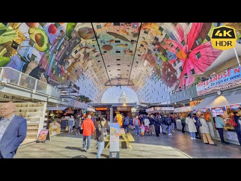 World-Famous Market Hall in Rotterdam: Walking Tour [4K HDR 60fps] Netherlands, PART 2.