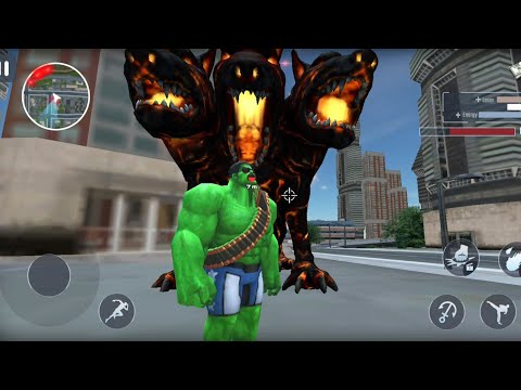 Monster Rope Hero - Flying Hulk Superhero Battle 3 Head Monster | Android GamePlay