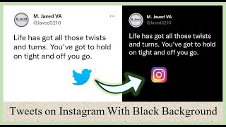 How to Post Tweets on Instagram with Black Background "tweet quote"