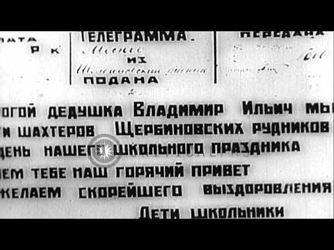 Massed crowd with Lenin's wife Nadezhda Krupskaya listen to speaker during funera...HD Stock Footage