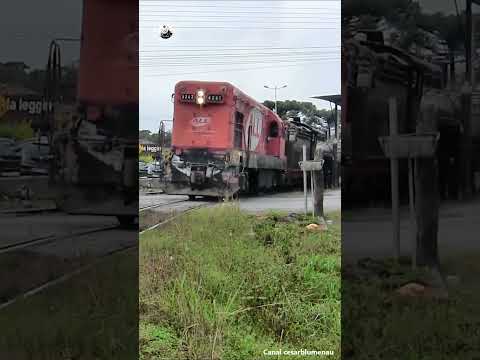 🇧🇷  Trem da ABPF/Sul na PN / Train at railway crossing - Rio Negrinho/SC - (Brasil)