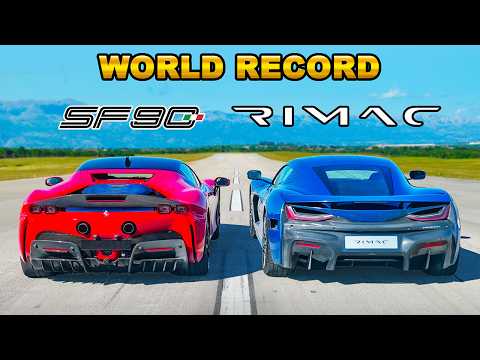 Ferrari SF90 v new Rimac Nevera: DRAG RACE *WORLD RECORD!!!*