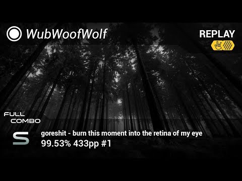 WubWoofWolf | goreshit - burn this moment into the retina of my eye [insane] +HDHR 99.53% 433pp #1