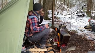 Hot Tent Breakfast with GIRAFFE STOVE