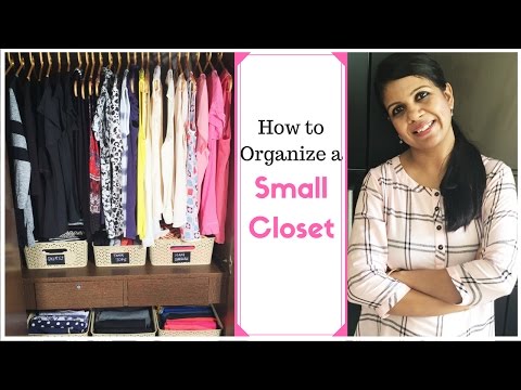 Part of a video titled How To Organize A Small Closet- Closet organization Ideas - YouTube