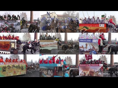 Carri da getto tiri a quattro - Carnevale Ivrea 2016