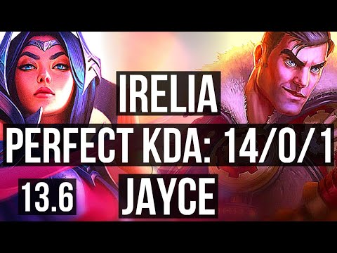 IRELIA vs JAYCE (TOP) | 14/0/1, 10 solo kills, Legendary, 1.3M mastery | KR Diamond | 13.6