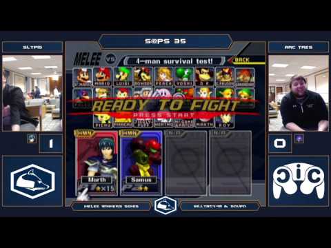 S@PS 35 Melee Singles - Slypig (Marth) vs Arc Tres (Samus/Sheik) - Winners Semis