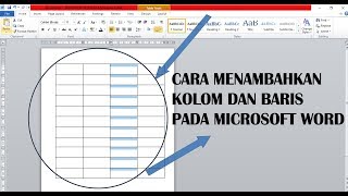 Cara menambahkan kolom dan baris pada microsoft word