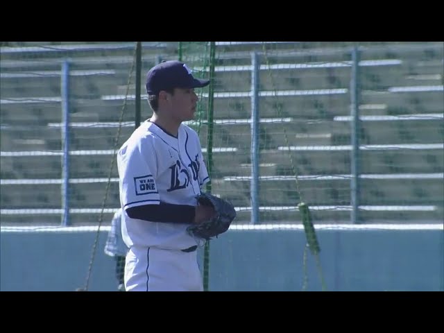 【ライオンズ春季キャンプ】バットをへし折る!! ライオンズ・上間の力強いピッチング!! 2021/2/3