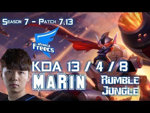 AFs MaRin RUMBLE vs LEE SIN Jungle - Patch 7.13 KR Ranked