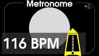 116 BPM Metronome - Allegro & Allegro Moderato - 1080p - TICK and FLASH, Digital, Beats per Minute