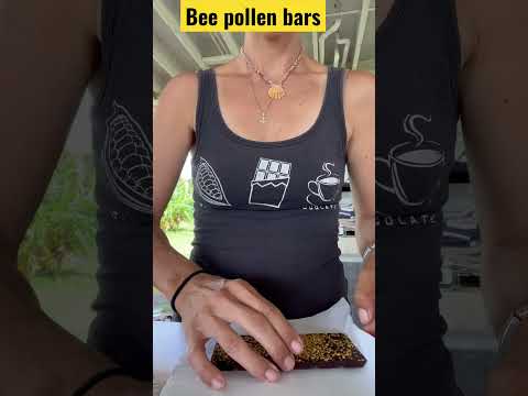 Wrapping up bee pollen bars in 85% dark chocolate. Bee pollen adds a lovely sweetness.