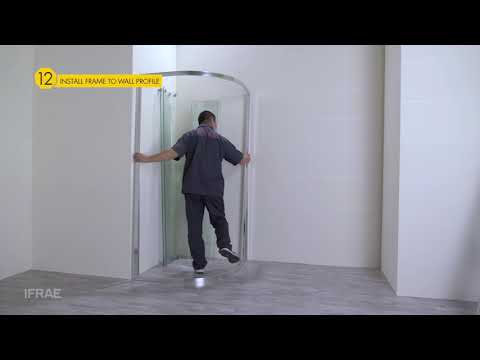Fitting video iFRAE Europa Quadrant Sliding shower door - 2 fixed+2sliding frame shower enclosure