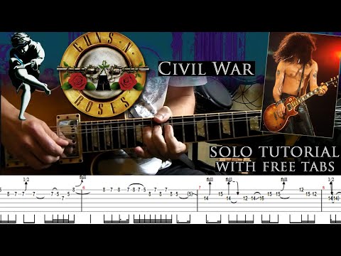 Guns N' Roses - Civil War main guitar solo lesson (with tablatures and backing tracks)