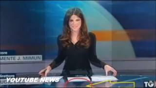 Italian News Presenter Flashed Audience An Eyeful   forgets She s Sitting On A Glass Table