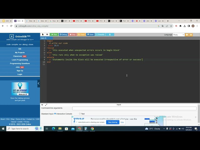 Thumbnail of Understanding Exceptions in Ruby lesson