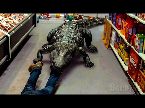 3 caimanes gigantes en un supermercado | Final explosivo | El cocodrilo 3 | Clip en Español