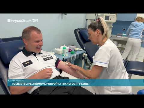 Pelhřimovští policisté darovali krev na Transfúzním oddělení Nemocnice Pelhřimov