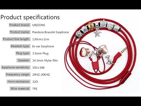 Необычно симпатичные наушники браслет Urizons на магните с камнями в кожаной оплетке с гарнитурой