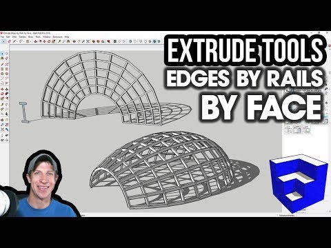 SKETCHUP EXTRUDE TOOLS TUTORIAL (EP8) - Extrude Edges by Rails by Face