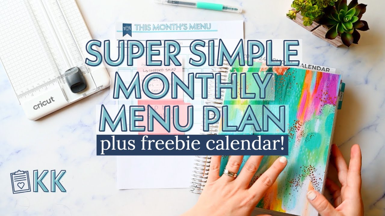Meal Planning for the Whole Month! Free Printable Monthly Menu Calendar Download in my Erin Condren