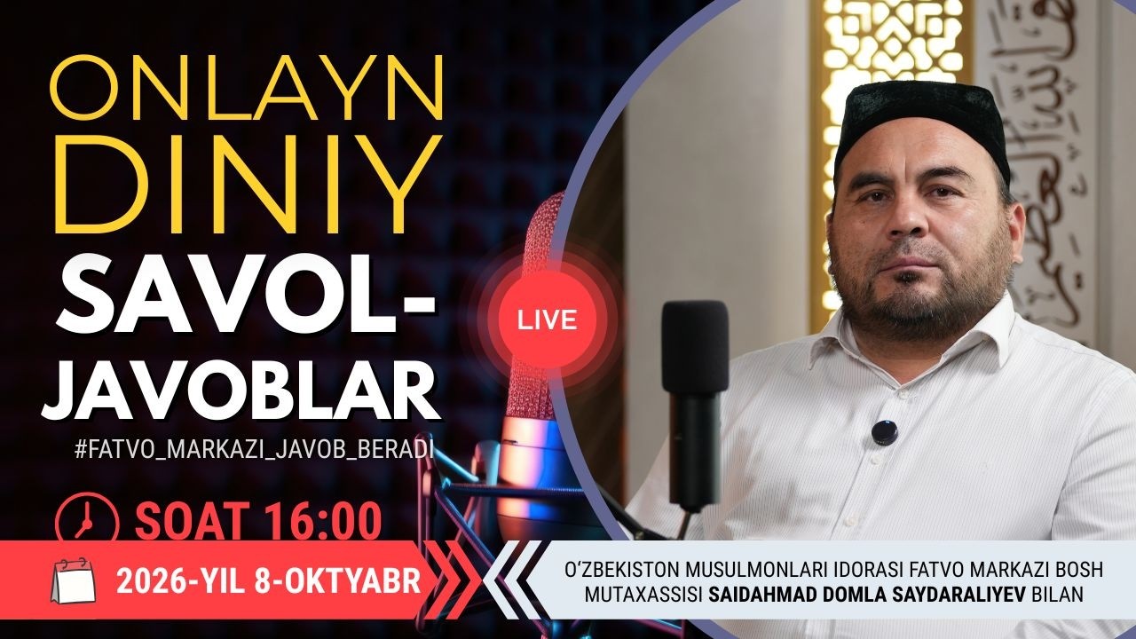 ONLAYN DINIY SAVOL-JAVOBLAR 56-SON 08.10.2026