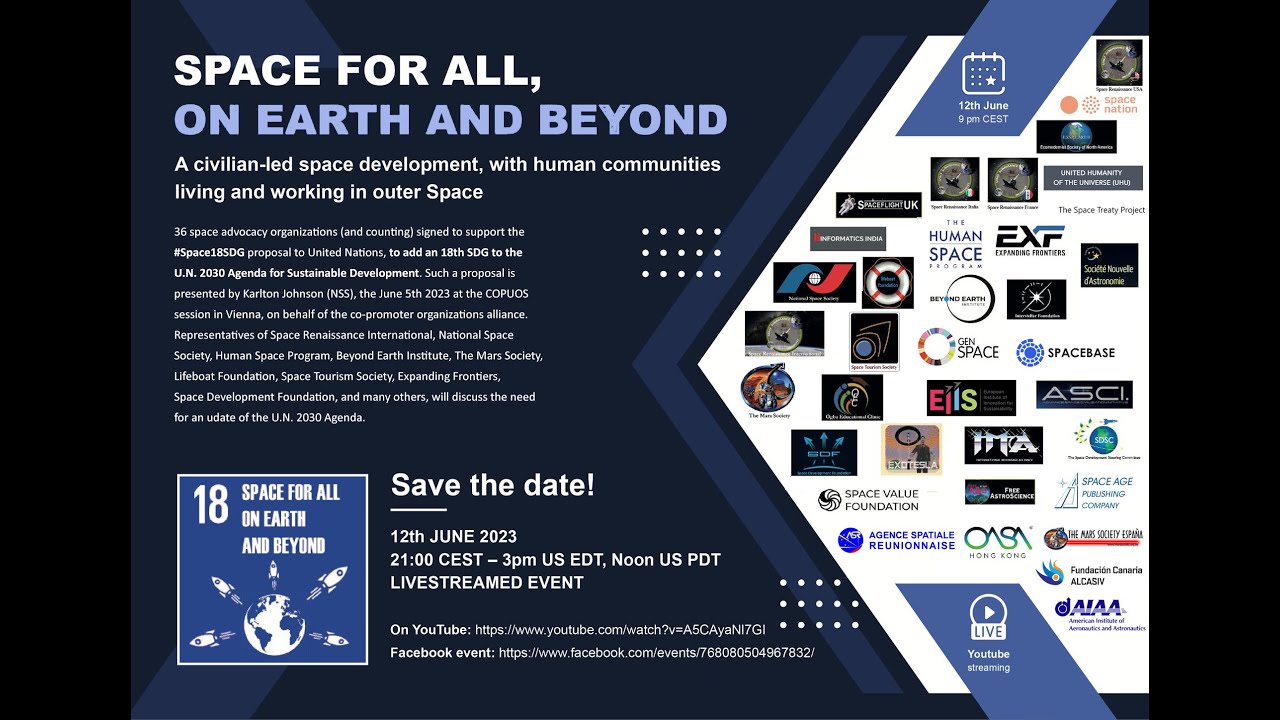 An 18th SDG: Space for All, on Earth and Beyond