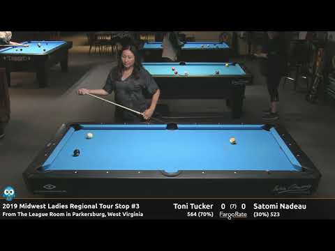 Toni Tucker vs Satomi Nadeau - 9 Ball - 2019 MLRT Stop #3