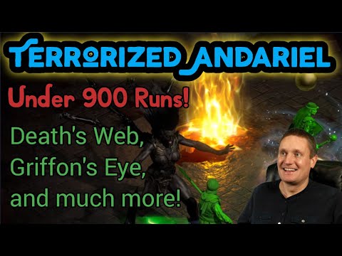 Terrorized Andariel Drops Griffon's Eye, Death's Web and More!!!
