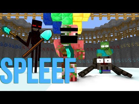 Monster School : SPLEEF CHALLENGE - Minecraft Animations