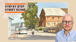 Street Scene in Watercolor - Step by Step