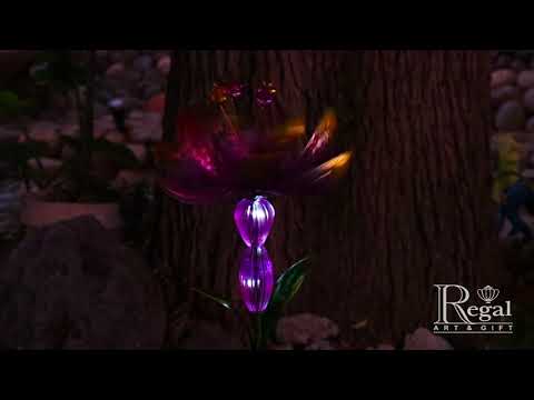 12505 Flower Spinner Solar Stake - Pink