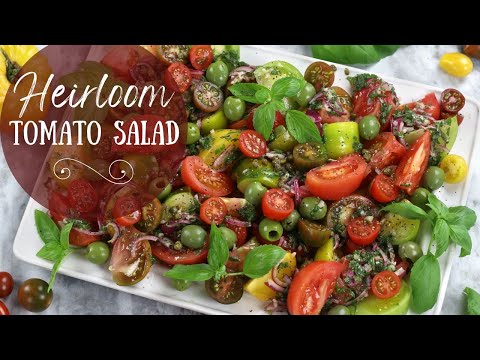 Heirloom Tomato Salad You | Simple Tomato Salad with Olives {How to Make Tomato Salad Italian}